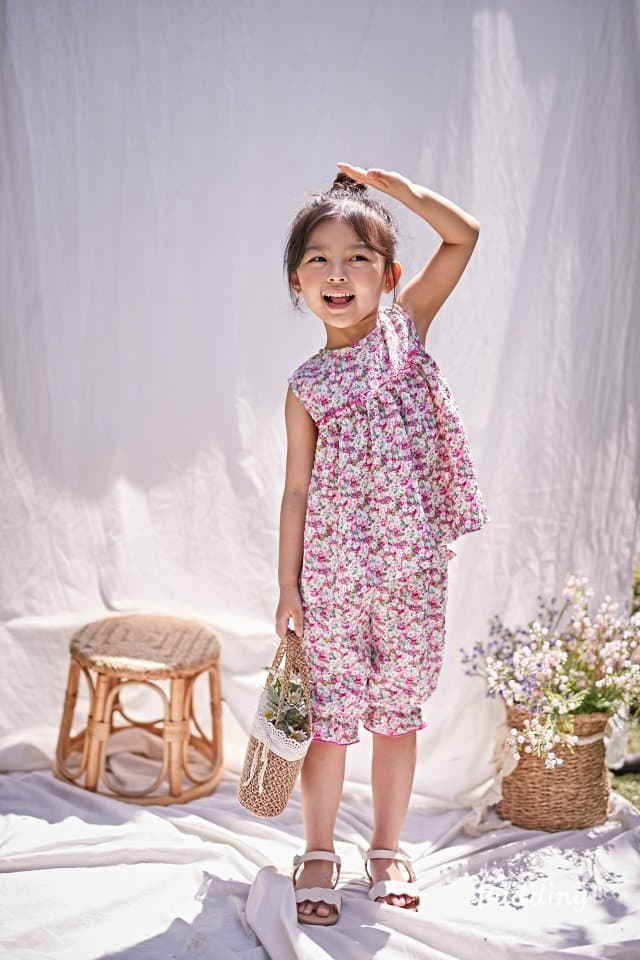 Pudding - Korean Children Fashion - #childofig - Flower Top Bottom Set - 3