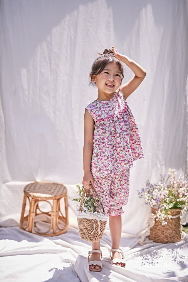 Pudding - Korean Children Fashion - #childofig - Flower Top Bottom Set - 4