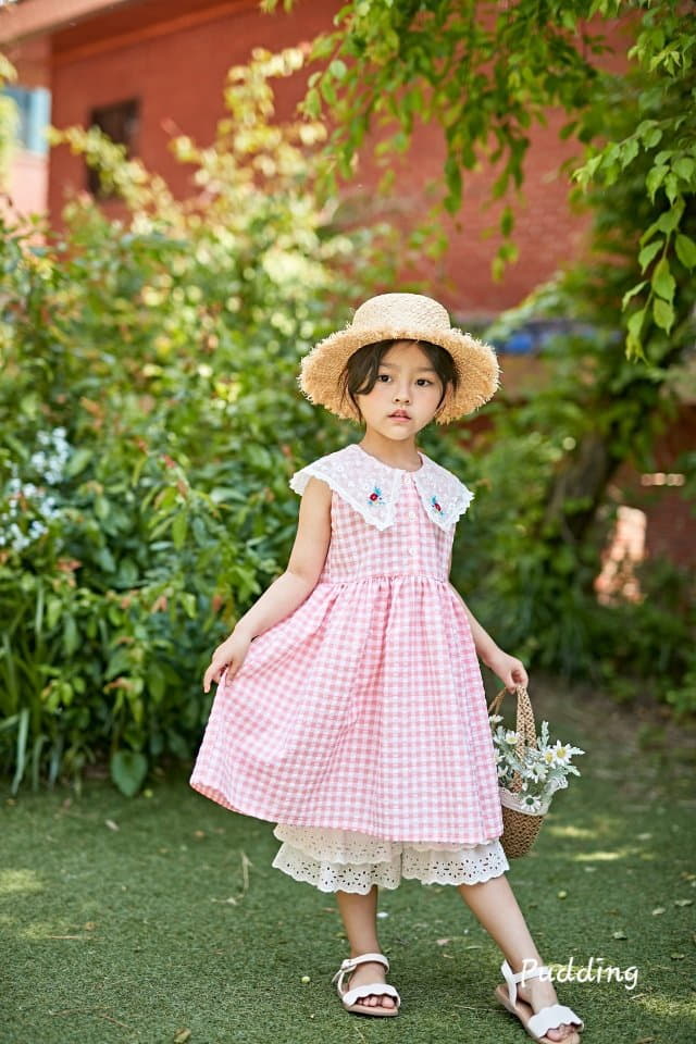 Pudding - Korean Children Fashion - #childrensboutique - Collar Embroidery One-piece