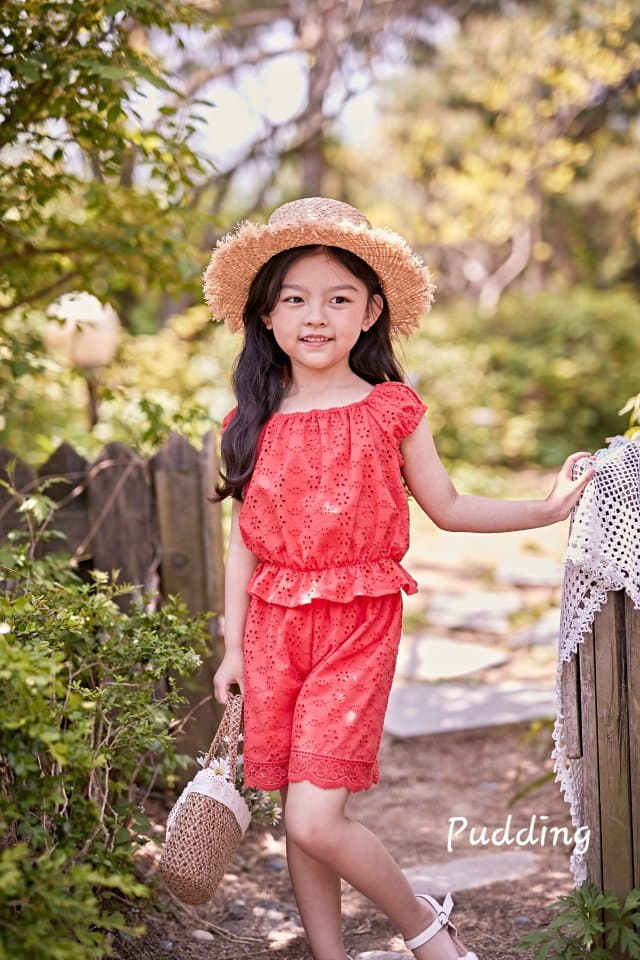 Pudding - Korean Children Fashion - #designkidswear - Embrodiery Top Bottom Set - 6