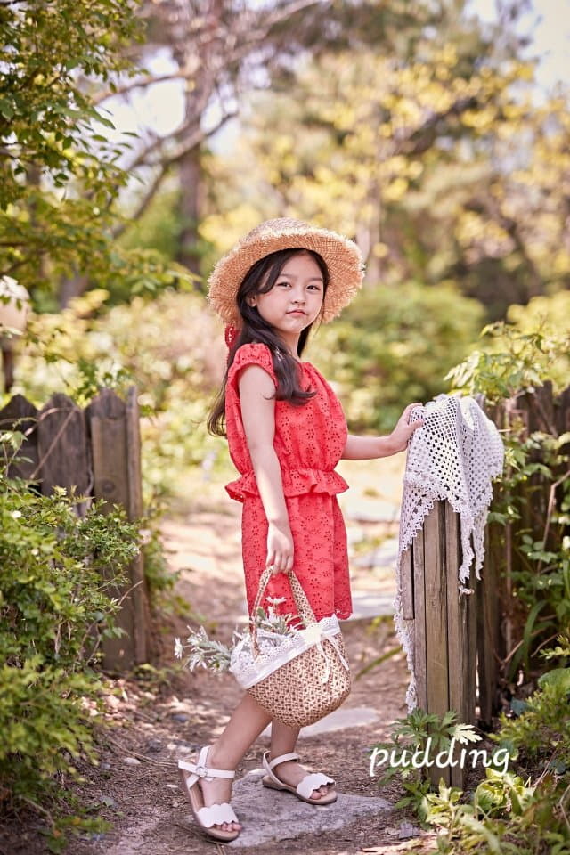 Pudding - Korean Children Fashion - #fashionkids - Embrodiery Top Bottom Set - 8