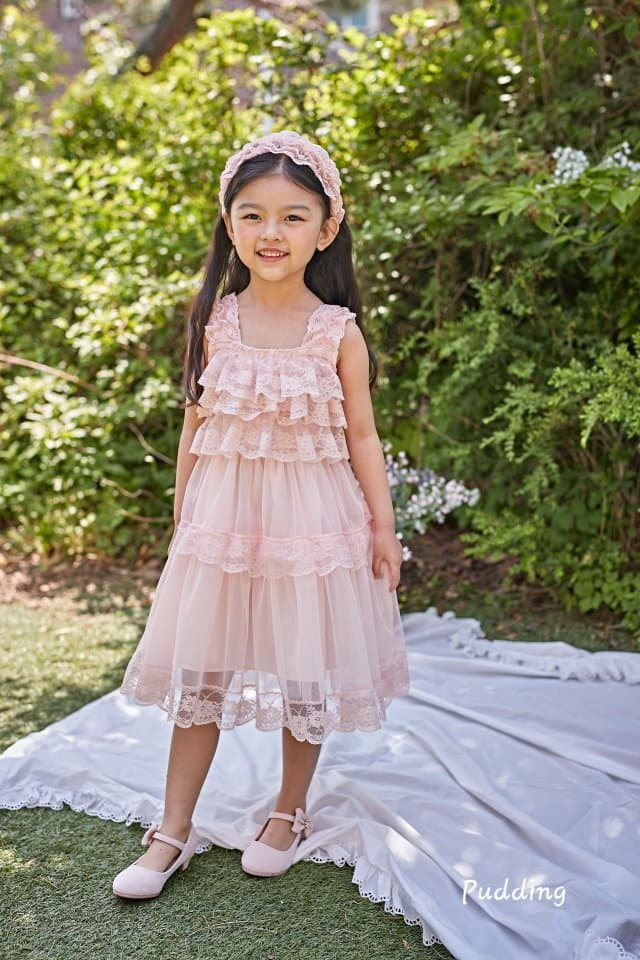 Pudding - Korean Children Fashion - #kidsshorts - Lace One-piece - 4