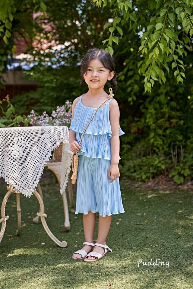 Pudding - Korean Children Fashion - #kidzfashiontrend - Wrinkle Top Bottom Set - 12