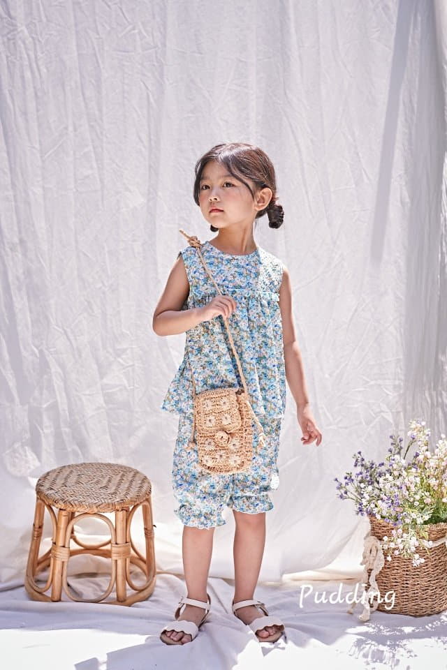 Pudding - Korean Children Fashion - #littlefashionista - Flower Top Bottom Set - 12