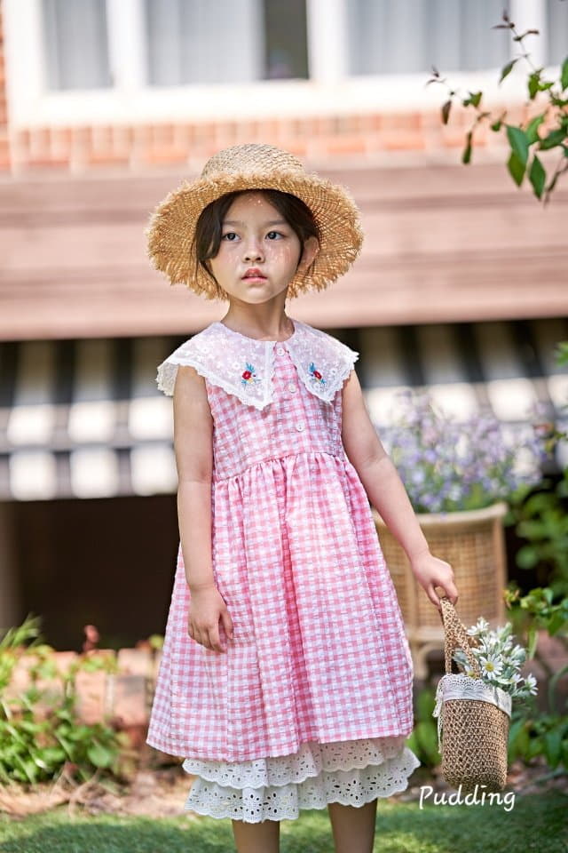 Pudding - Korean Children Fashion - #magicofchildhood - Collar Embroidery One-piece - 10