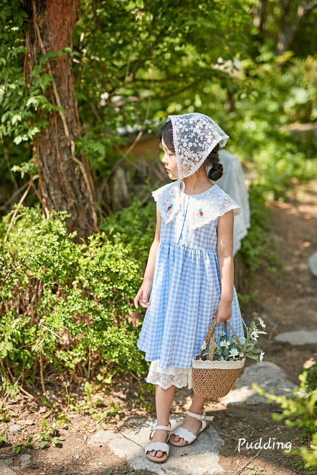 Pudding - Korean Children Fashion - #minifashionista - Collar Embroidery One-piece - 11