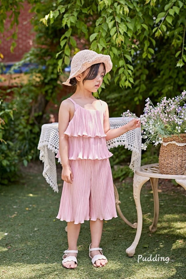 Pudding - Korean Children Fashion - #prettylittlegirls - Wrinkle Top Bottom Set