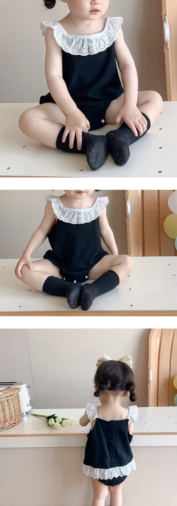 Reve Kid - Korean Baby Fashion - #babyboutiqueclothing - Lace Sleeveless Bodysuit