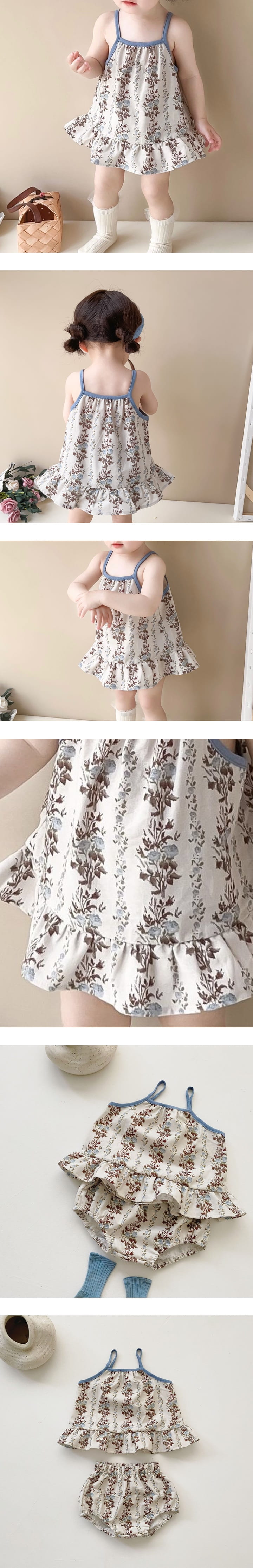 Reve Kid - Korean Baby Fashion - #babyclothing - Piping Sleeveless Bloomer Set