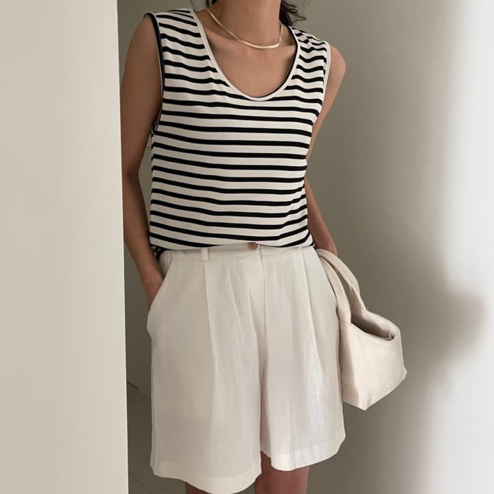 Ripple - Korean Women Fashion - #momslook - Chock Stripes Sleeveless