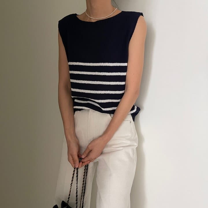 Ripple - Korean Women Fashion - #momslook - Leave Stripes Knit Tee - 4