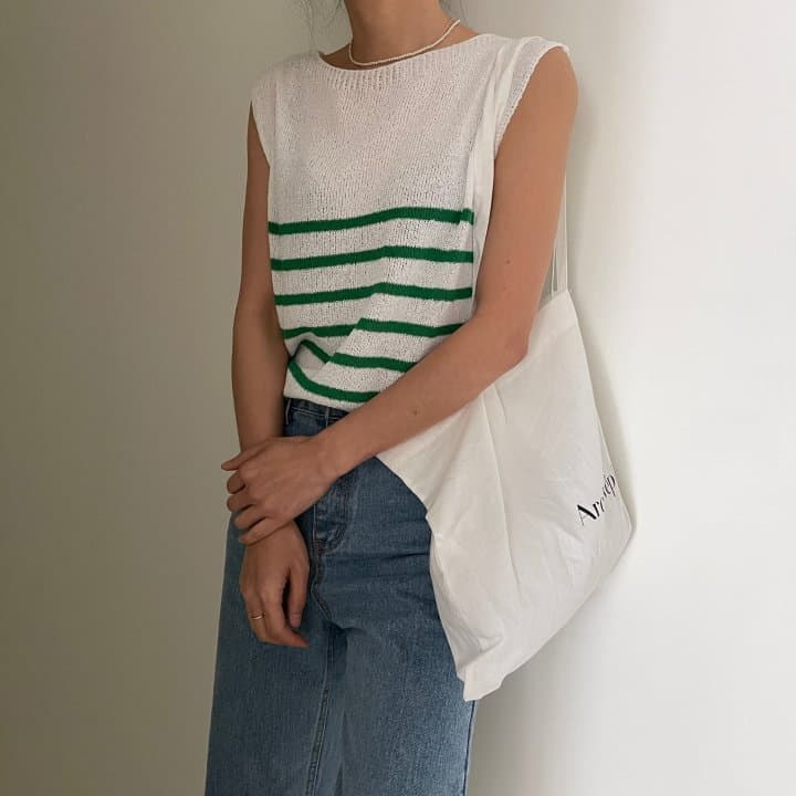 Ripple - Korean Women Fashion - #vintageinspired - Leave Stripes Knit Tee - 6