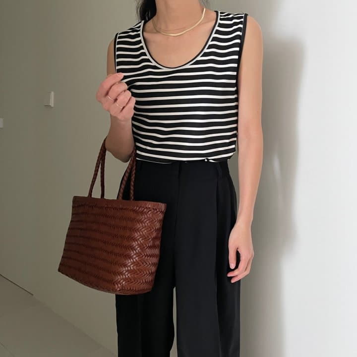 Ripple - Korean Women Fashion - #womensfashion - Chock Stripes Sleeveless - 6