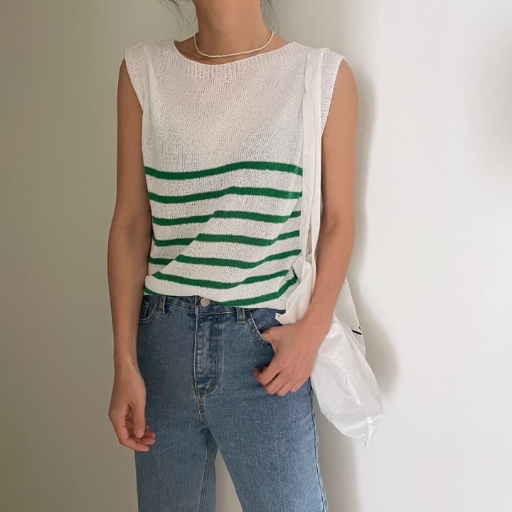 Ripple - Korean Women Fashion - #womensfashion - Leave Stripes Knit Tee - 5