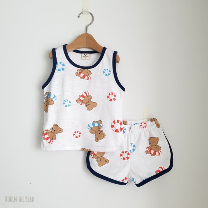 Saerobin - Korean Children Fashion - #discoveringself - Teddy Sleeveless Top Bottom Set - 2