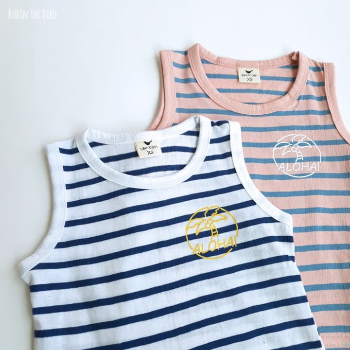 Saerobin - Korean Children Fashion - #magicofchildhood - Stripes Sleeveless Top Botom Set - 7