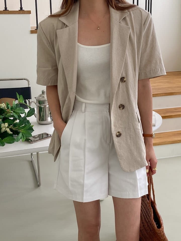 Tahiti - Korean Women Fashion - #womensfashion - Linen Short Sleeves Jacket