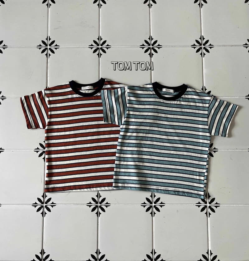 Tom Tom - Korean Children Fashion - #discoveringself - Vintage Stripes Tee - 5