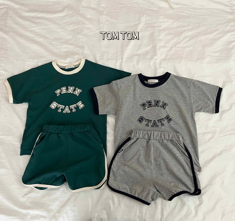 Tom Tom - Korean Children Fashion - #minifashionista - State Piping Top Bottom Set - 4