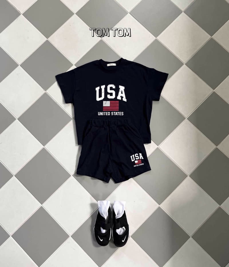 Tom Tom - Korean Children Fashion - #toddlerclothing - USA Crak Top Bottom Set