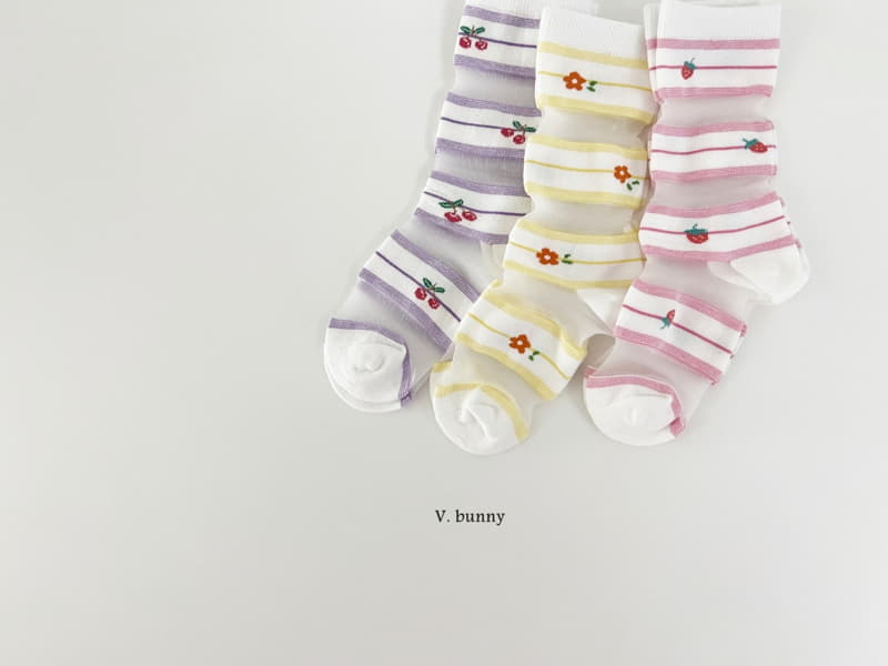 V Bunny - Korean Children Fashion - #Kfashion4kids - Embossing Socks Set