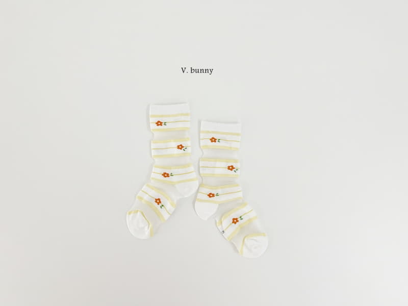 V Bunny - Korean Children Fashion - #childofig - Embossing Socks Set - 6