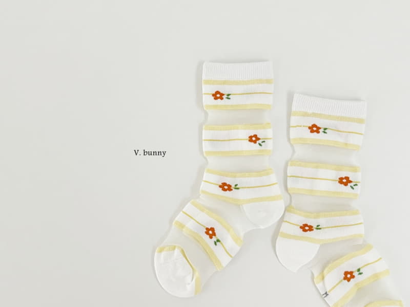 V Bunny - Korean Children Fashion - #childofig - Embossing Socks Set - 7