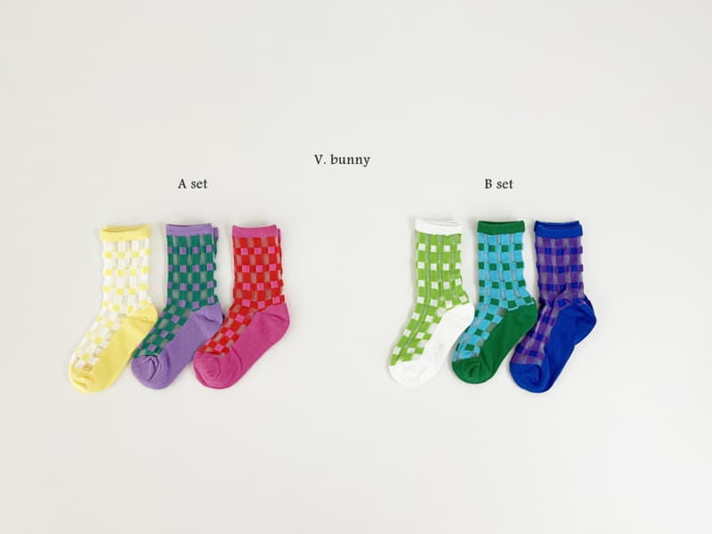 V Bunny - Korean Children Fashion - #childofig - Square Socks Set