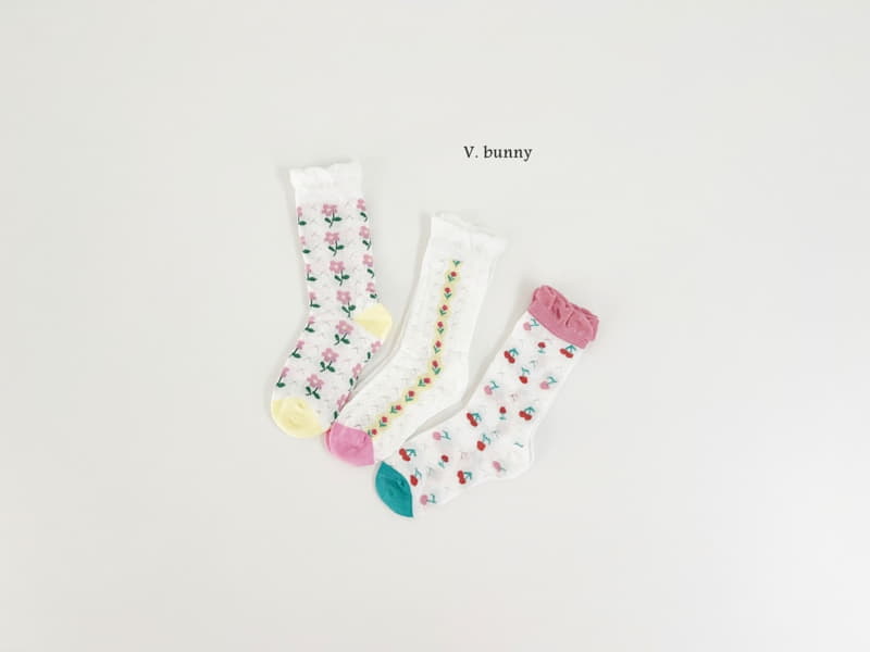 V Bunny - Korean Children Fashion - #childofig - Fruit Flower Socks Set