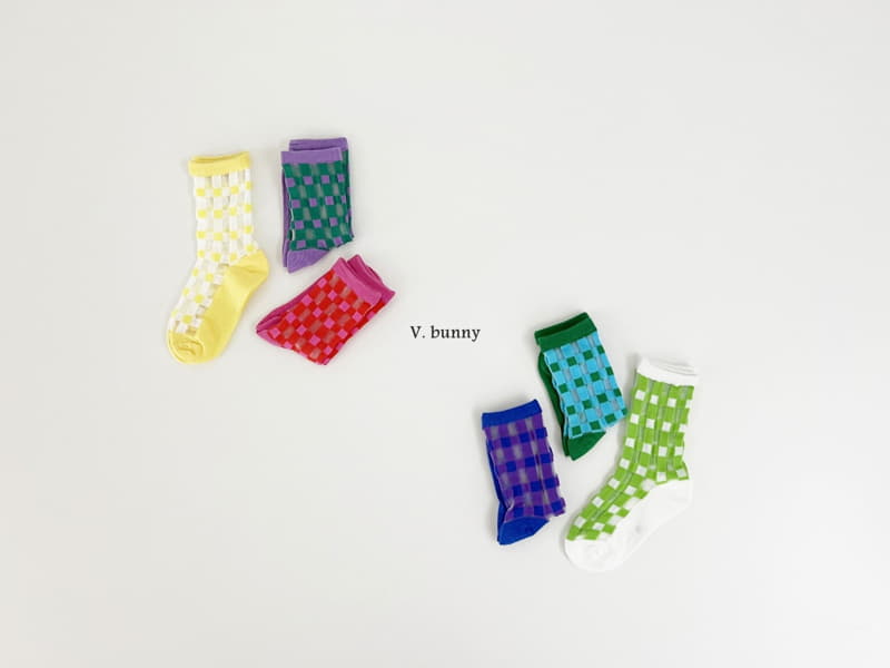 V Bunny - Korean Children Fashion - #childrensboutique - Square Socks Set - 3