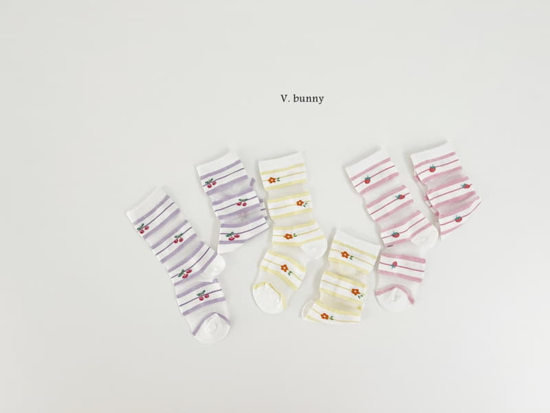 V Bunny - Korean Children Fashion - #discoveringself - Embossing Socks Set - 10