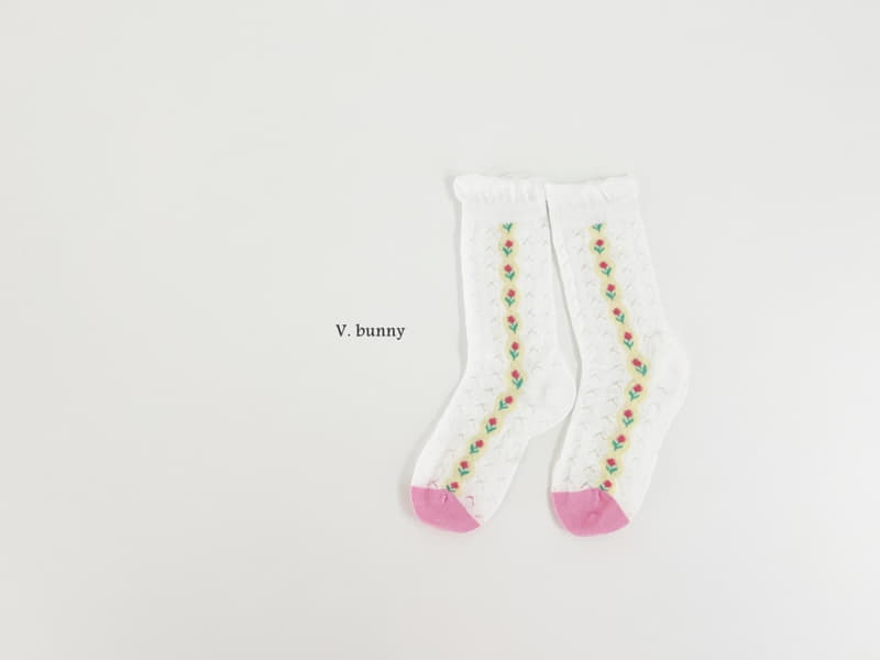 V Bunny - Korean Children Fashion - #designkidswear - Fruit Flower Socks Set - 4