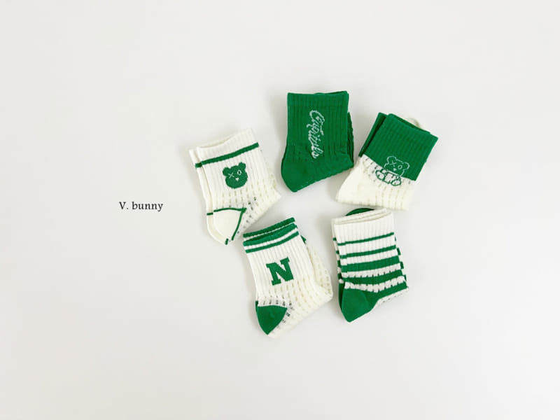 V Bunny - Korean Children Fashion - #kidsshorts - Kappy Socks Set - 9