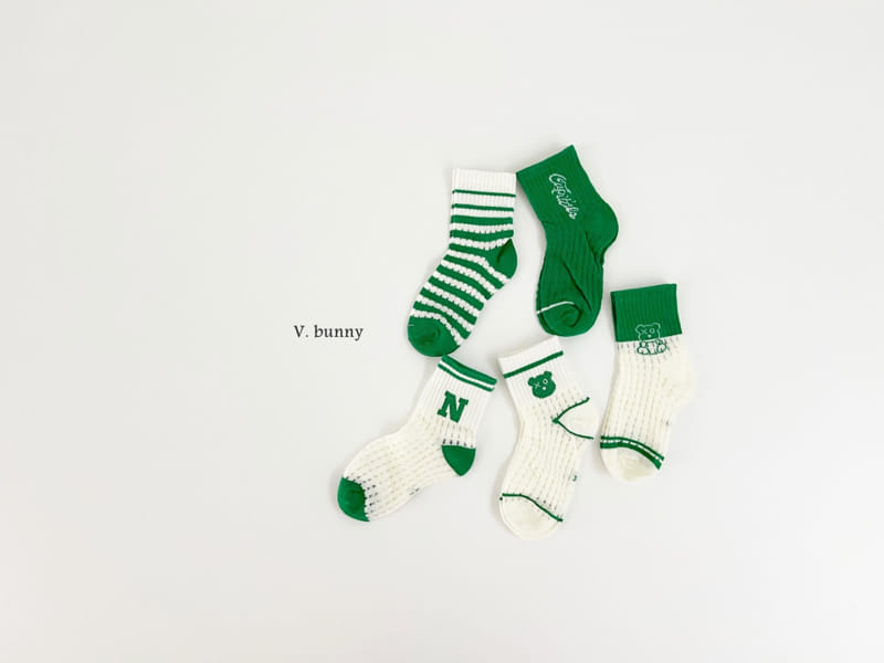 V Bunny - Korean Children Fashion - #kidsstore - Kappy Socks Set - 10