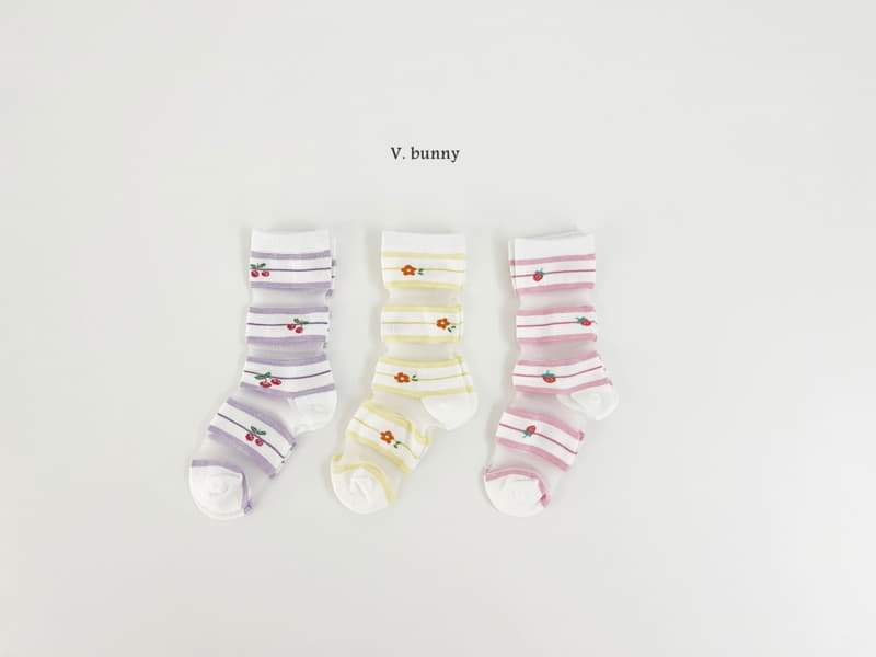 V Bunny - Korean Children Fashion - #littlefashionista - Embossing Socks Set - 2