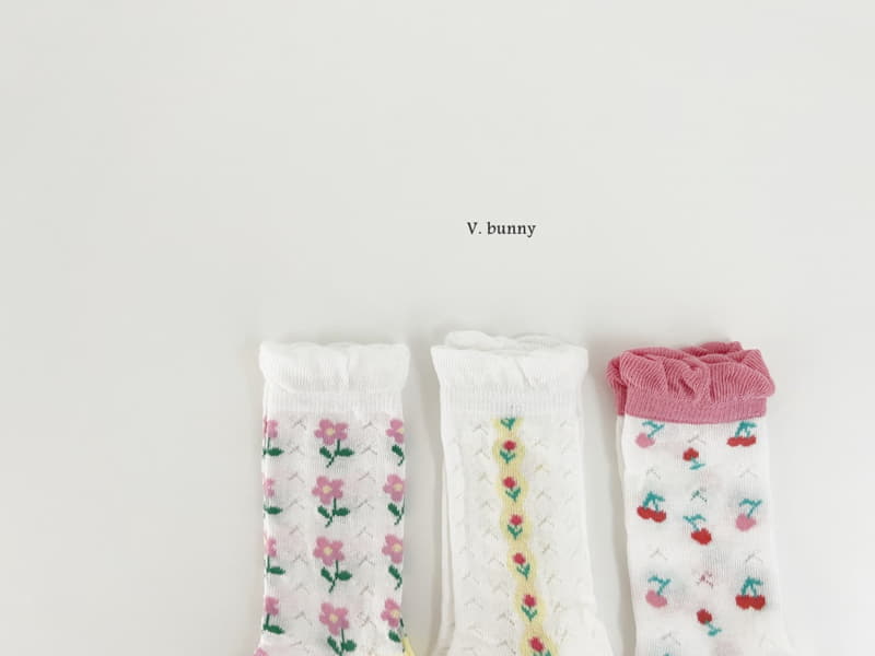 V Bunny - Korean Children Fashion - #magicofchildhood - Fruit Flower Socks Set - 11