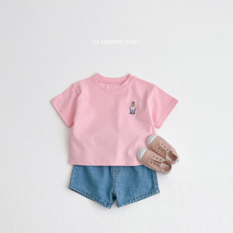 Vivid I - Korean Children Fashion - #Kfashion4kids - Bear Embrodiery Tee - 6