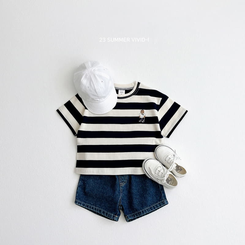 Vivid I - Korean Children Fashion - #Kfashion4kids - Bear Stripes Top Bottom Set - 11