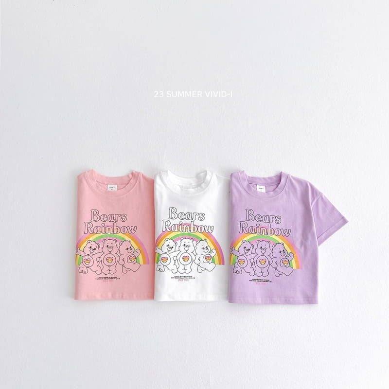 Vivid I - Korean Children Fashion - #childofig - Rainbow Bear Tee - 2