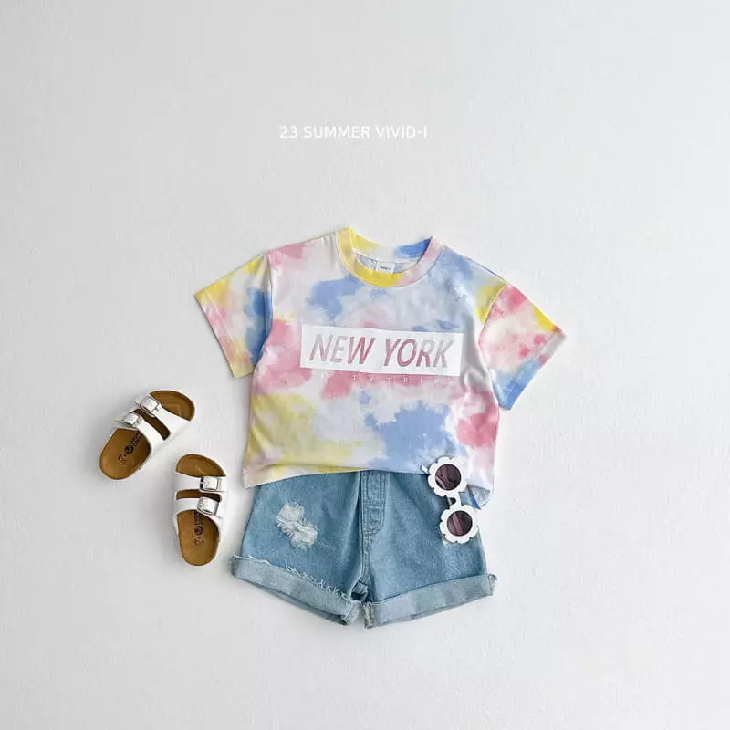 Vivid I - Korean Children Fashion - #fashionkids - Water New York Top Bottom Set - 8