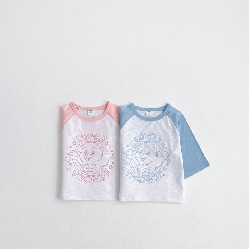 Vivid I - Korean Children Fashion - #kidsshorts - 9 Raglan Bear Tee