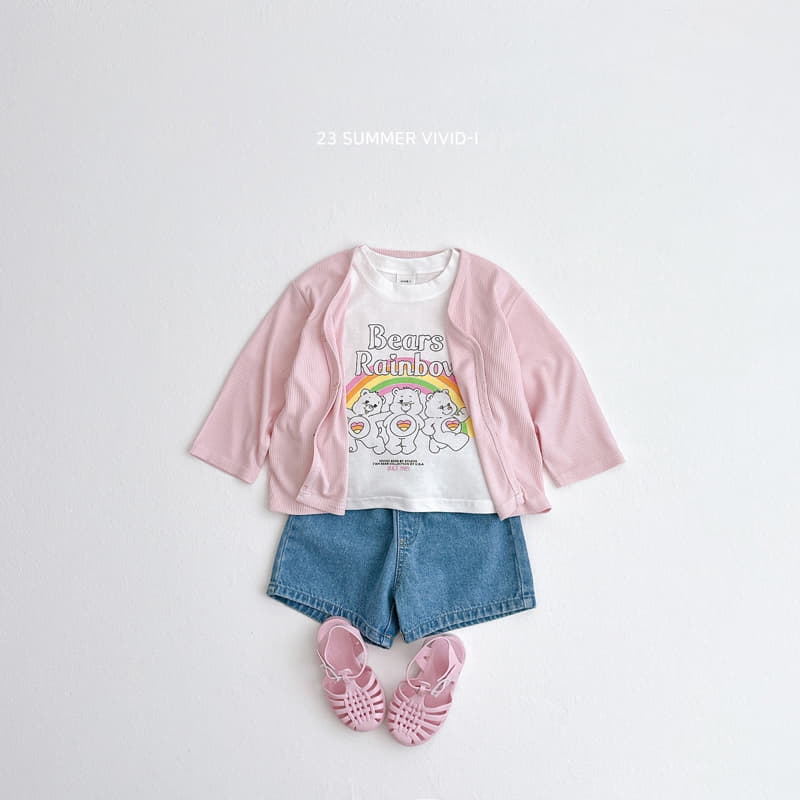 Vivid I - Korean Children Fashion - #kidsshorts - Rainbow Bear Tee - 7