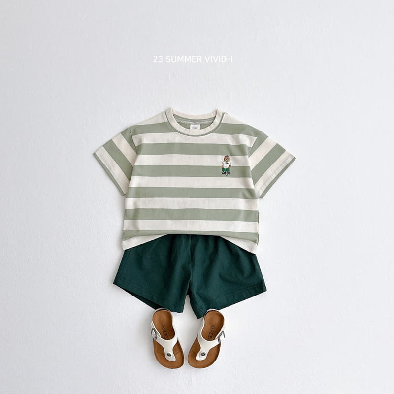 Vivid I - Korean Children Fashion - #kidzfashiontrend - Bear Stripes Top Bottom Set - 10