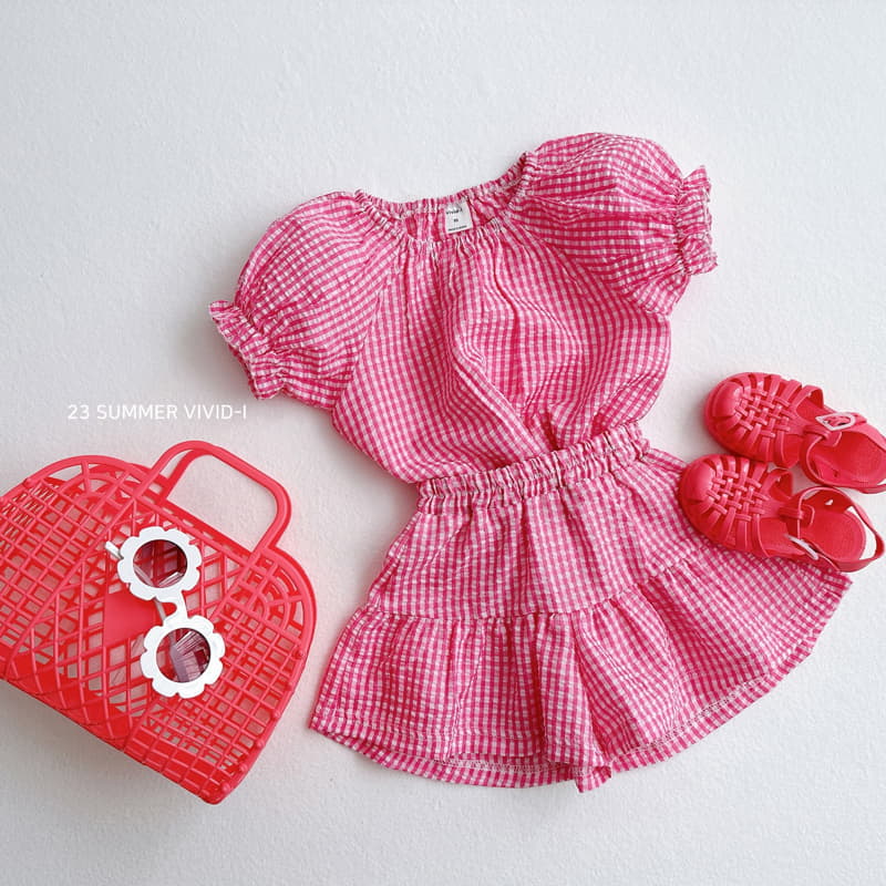 Vivid I - Korean Children Fashion - #kidzfashiontrend - Jijim Check Top Bottom Set - 5