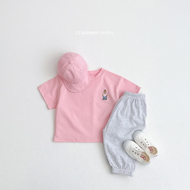 Vivid I - Korean Children Fashion - #littlefashionista - Bear Embrodiery Tee - 7