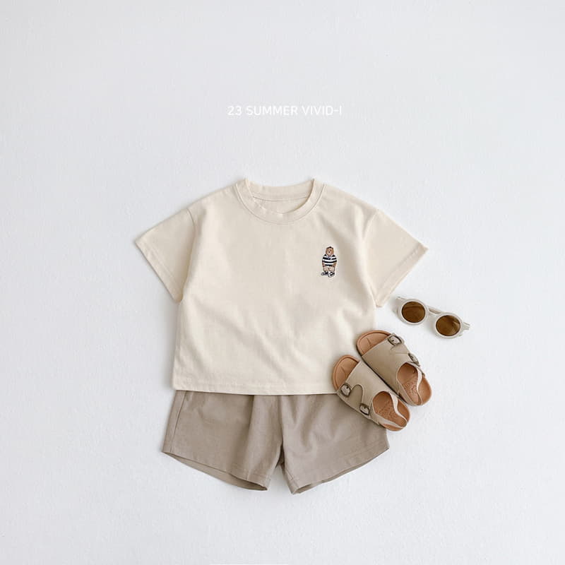 Vivid I - Korean Children Fashion - #minifashionista - Bear Embrodiery Tee - 9