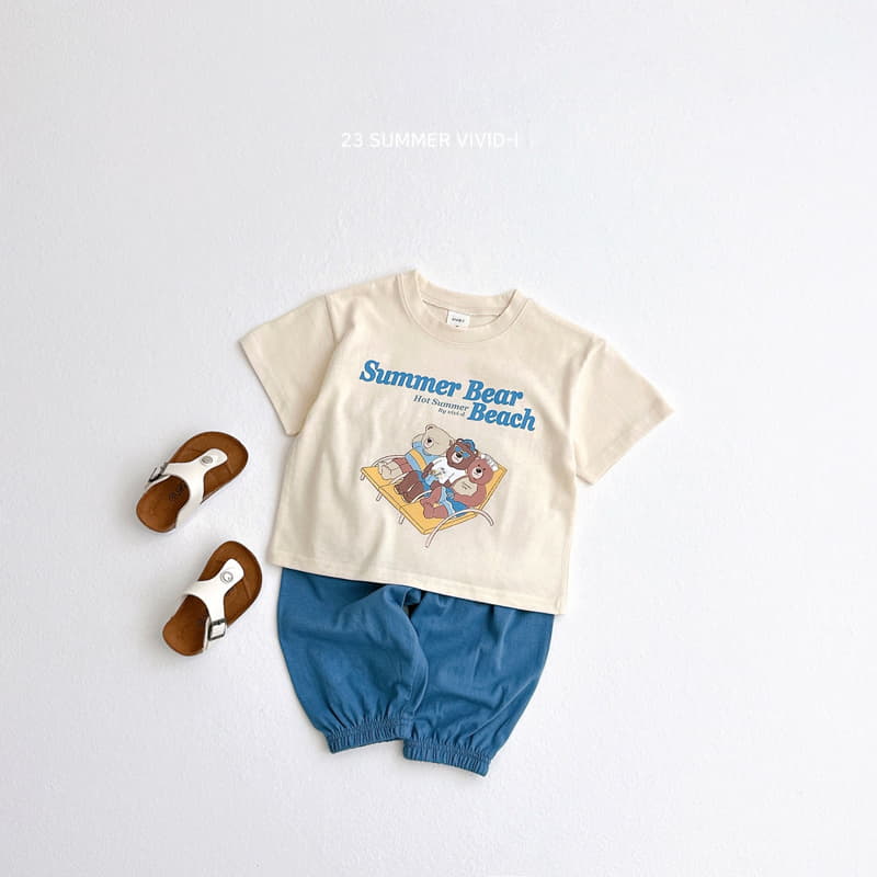 Vivid I - Korean Children Fashion - #stylishchildhood - Tenning Bear Top Bottom Set - 5