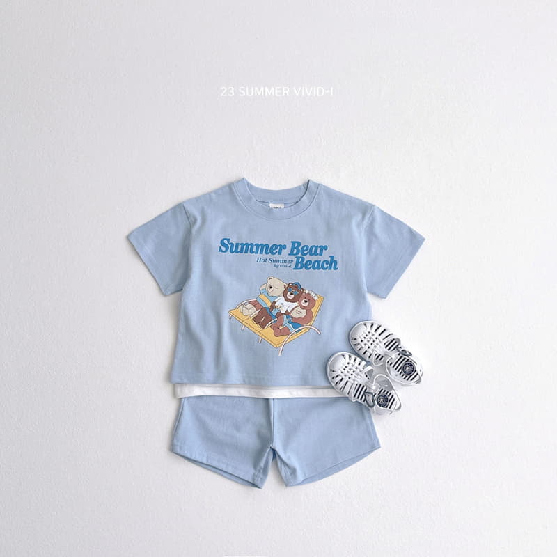 Vivid I - Korean Children Fashion - #todddlerfashion - Tenning Bear Top Bottom Set - 3