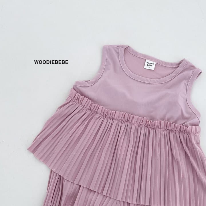 Woodie - Korean Children Fashion - #discoveringself - Pleats Top Bottom Set - 2
