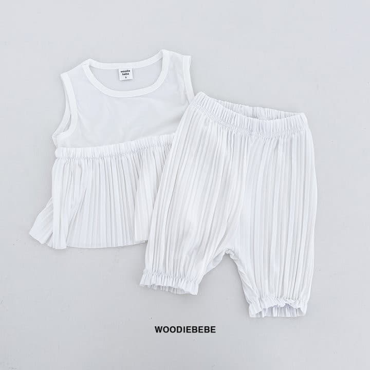 Woodie - Korean Children Fashion - #kidsstore - Pleats Top Bottom Set - 5